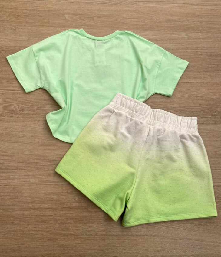 fernandaramoskids com br Conjunto Feminino Juvenil Magic Cropped e Short Verde3
