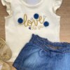 fernandaramoskids com br Conjunto Infantil Feminino Blusa com Babado e Short de Laço1