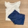 fernandaramoskids com br Conjunto Infantil Feminino Blusa com Babado e Short de Laço4