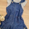 fernandaramoskids com br Conjunto Infantil Feminino Blusa Listrada e Salopete Jeans com Bolsos1