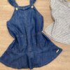 fernandaramoskids com br Conjunto Infantil Feminino Blusa Listrada e Salopete Jeans com Bolsos3