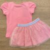 fernandaramoskids com br Conjunto Infantil Feminino Blusa Manga Curta Estrela e Short Saia Rosa3