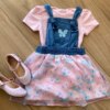 fernandaramoskids com br Conjunto Infantil Feminino Body Rosa e Salopete Estampada1