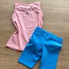fernandaramoskids com br Conjunto Infantil Feminino Regata Rosa Cavalinho e Bermuda Azul2