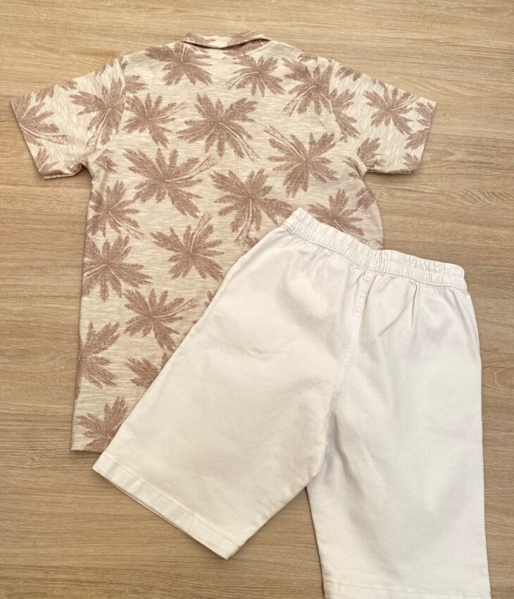 fernandaramoskids com br Conjunto Infantil Masculino Camisa Estampada e Bermuda Cru com Bolsos3