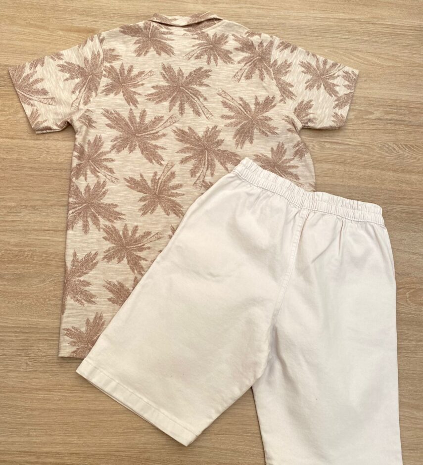 fernandaramoskids com br Conjunto Infantil Masculino Camisa Estampada e Bermuda Cru com Bolsos3
