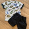 Conjunto Infantil Masculino Camiseta Estampada e Bermuda Preta3