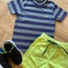 fernandaramoskids com br Conjunto Infantil Masculino Camiseta Listrada e Bermuda Verde 1