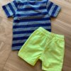 fernandaramoskids com br Conjunto Infantil Masculino Camiseta Listrada e Bermuda Verde 3