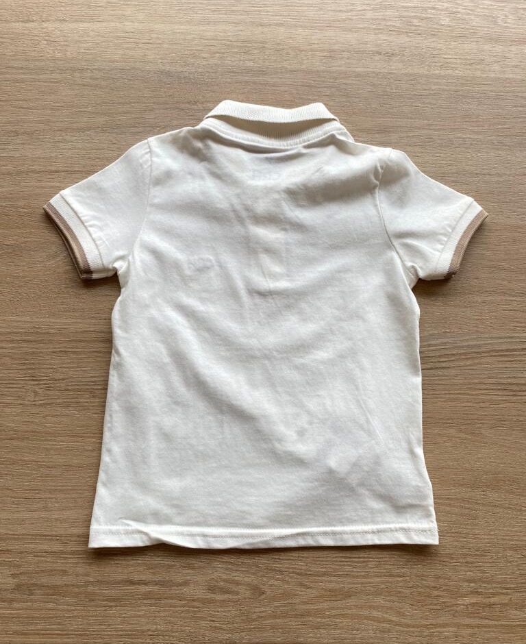 fernandaramoskids com br Conjunto Infantil Masculino Camiseta Polo Off White e Bermuda Cru com Suspensório3