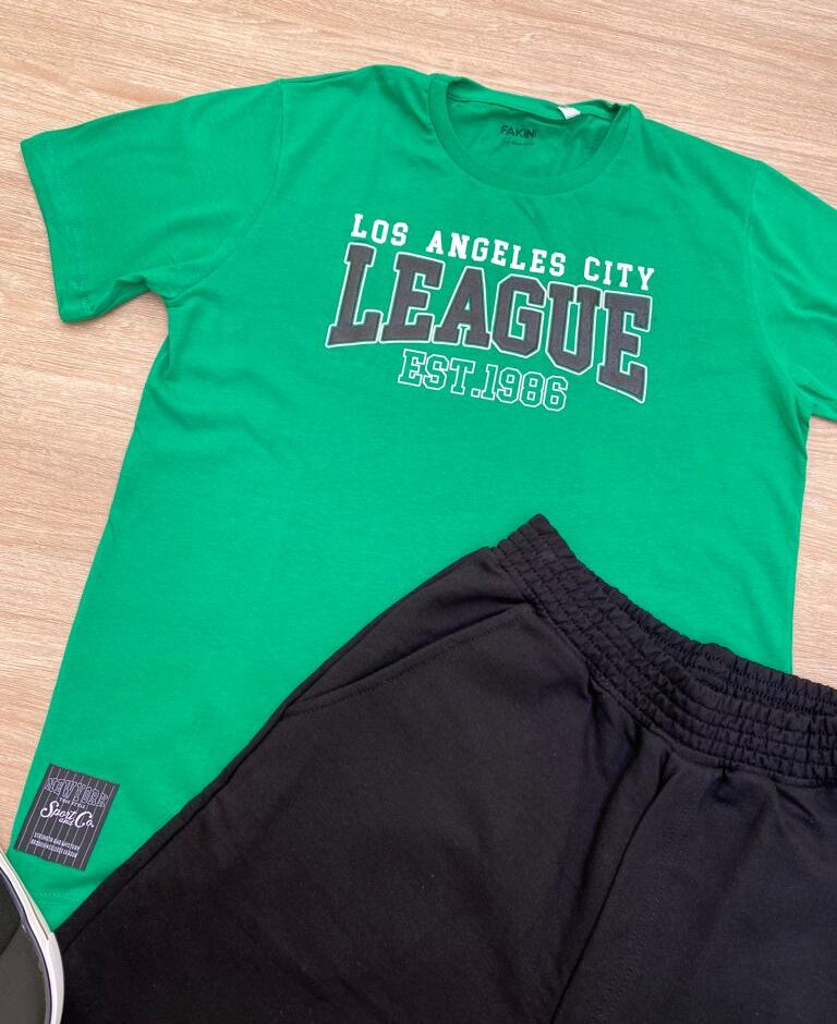 fernandaramosstore com br Conjunto Infantil Masculino Camiseta Verde e Bermuda Preta2