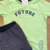 fernandaramoskids com br Conjunto Masculino Infantil Camiseta Verde Future e Bermuda Azul Marinho2
