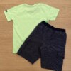 fernandaramoskids com br Conjunto Masculino Infantil Camiseta Verde Future e Bermuda Azul Marinho4