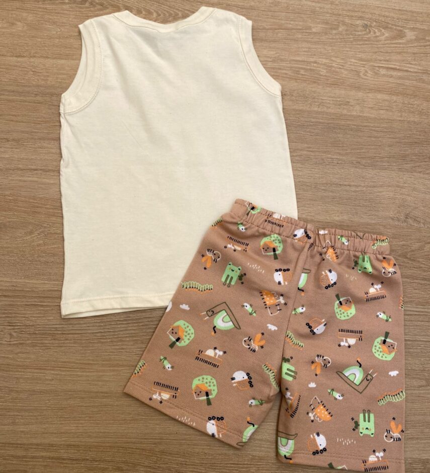 fernandaramoskids com br Conjunto Masculino Infantil Regata Off White e Bermuda Estampada3