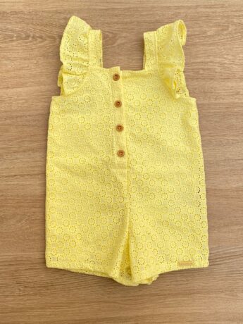 fernandaramoskids com br Macaquinho Feminino Infantil Babados nas Alças Laise Amarelo1