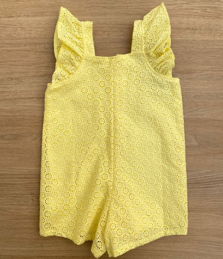 fernandaramoskids com br Macaquinho Feminino Infantil Babados nas Alças Laise Amarelo3