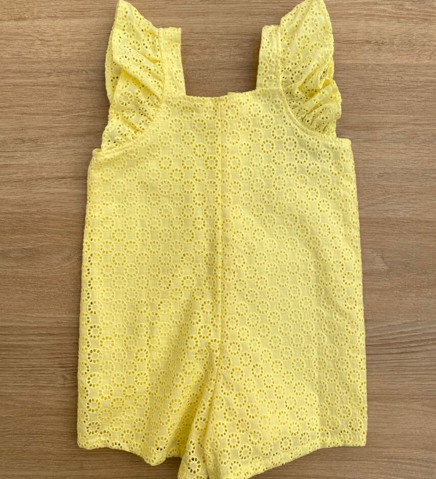 fernandaramoskids com br Macaquinho Feminino Infantil Babados nas Alças Laise Amarelo3
