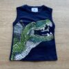 Regata Infantil Masculina Azul Marinho com Estampa em Alto Relevo Fernanda Ramos Kids