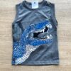 Regata Infantil Masculina Cinza com Estampa em Alto Relevo Fernanda Ramos Kids