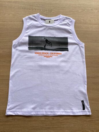 fernandaramoskids com br Regata Infantil Masculina Venice Beach Branca com Estampa1