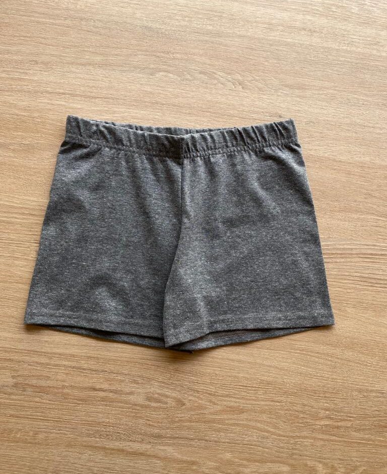 Short Tradicional Feminino Infantil Cinza Mesclado Fernanda Ramos Kids