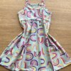 fernandaramoskids com br Vestido Feminino Infantil Alça Fina Estampado com o Fundo Verde Água2