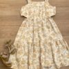 Vestido Infantil Feminino com Abertura Estampado Bege Fernanda Ramos Kids