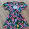 fernandaramoskids com br Vestido Infantil Feminino Manga Curta Estampado com Fundo Verde2