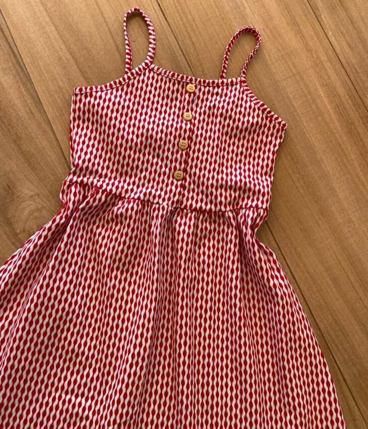 fernandaramoskids com br Vestido Infantil Feminino Rodado com Botões Falsos Estampado1