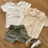 fernandaramoskids com br Conjunto Infantil Masculino Camisa, Camiseta e Bermuda Verde Oliva1