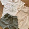 fernandaramoskids com br Conjunto Infantil Masculino Camisa, Camiseta e Bermuda Verde Oliva2