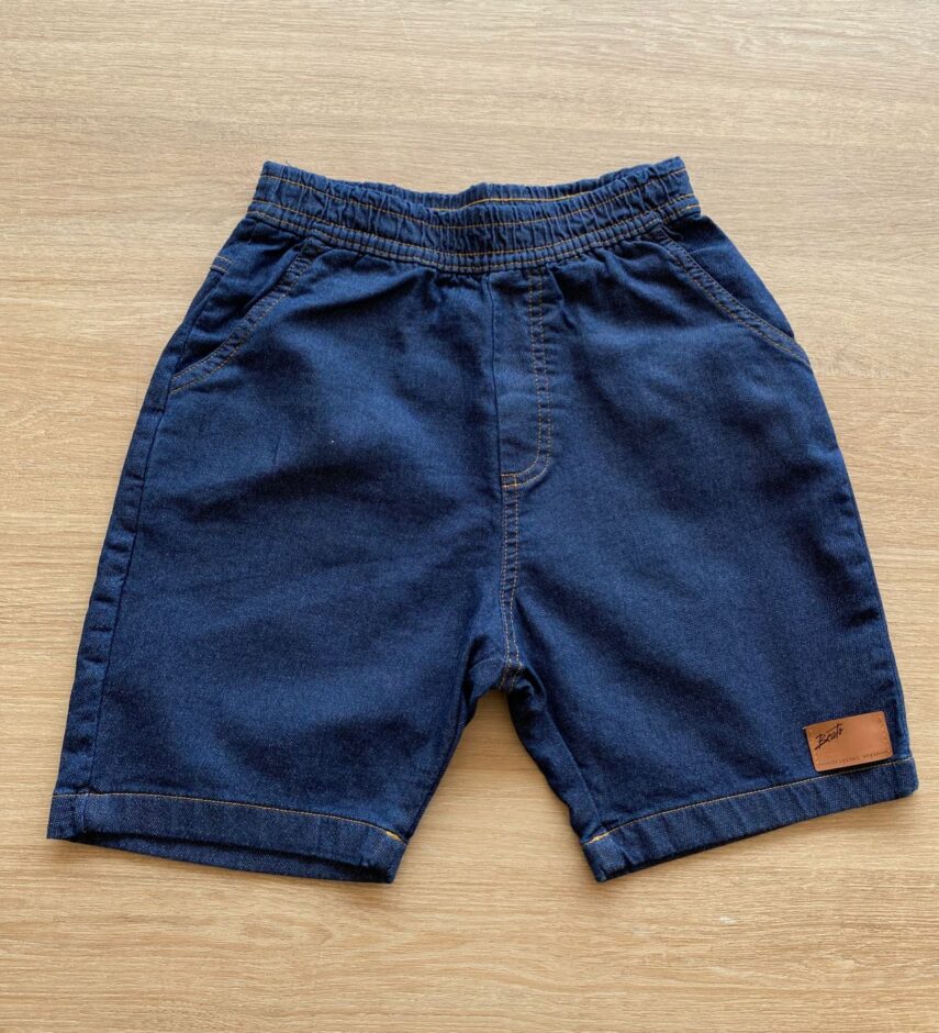Bermuda Jeans Masculina Infantil Lavagem Escura Fernanda Ramos Kids