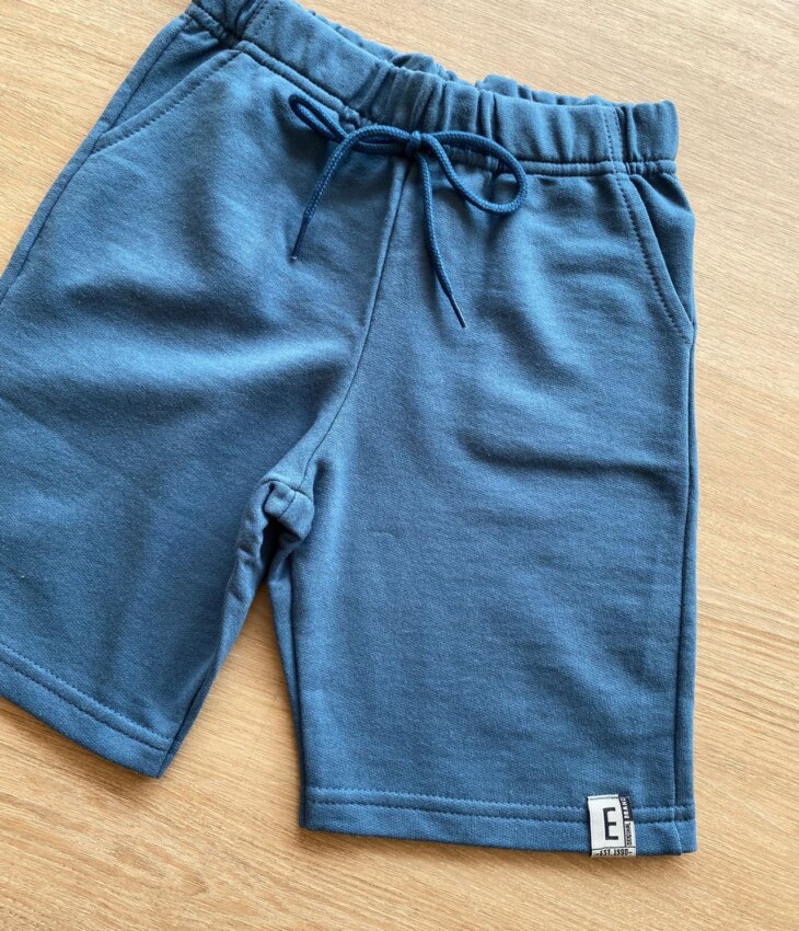 fernandaramoskids com br Bermuda Masculina Infantil Moletom Azul com Bolsos1