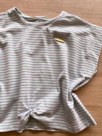 fernandaramoskids com br Blusa Feminina Infantil Verde Água Listrada de Lilás1