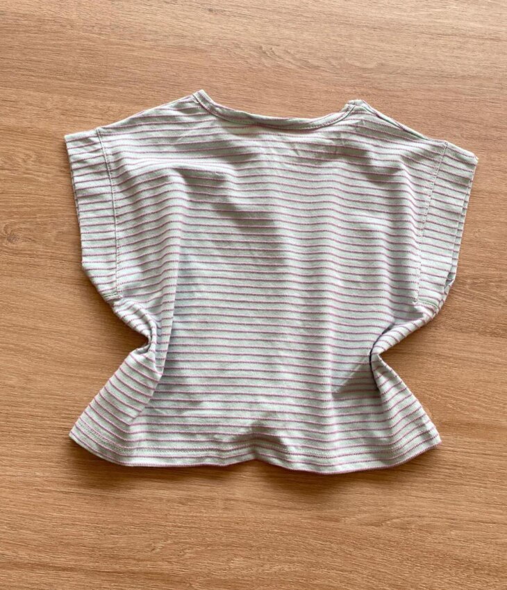 fernandaramoskids com br Blusa Feminina Infantil Verde Água Listrada de Lilás2