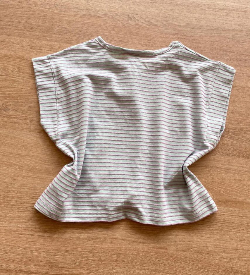 fernandaramoskids com br Blusa Feminina Infantil Verde Água Listrada de Lilás2