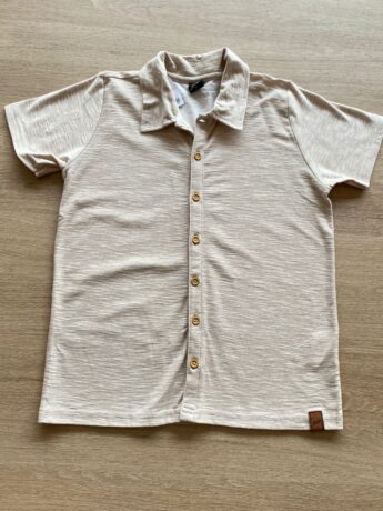 Camisa Masculina Juvenil Manga Curta Bege Mesclado Fernanda Ramos Kids