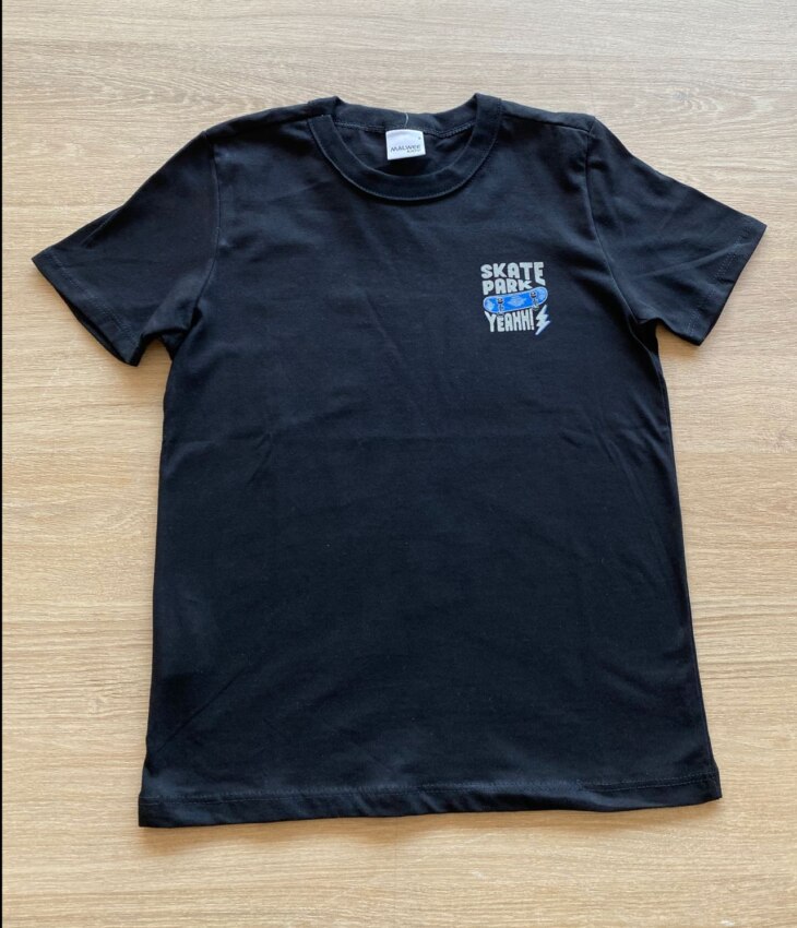 Camiseta Infantil Masculina Skate Park Preta Fernanda Ramos Kids