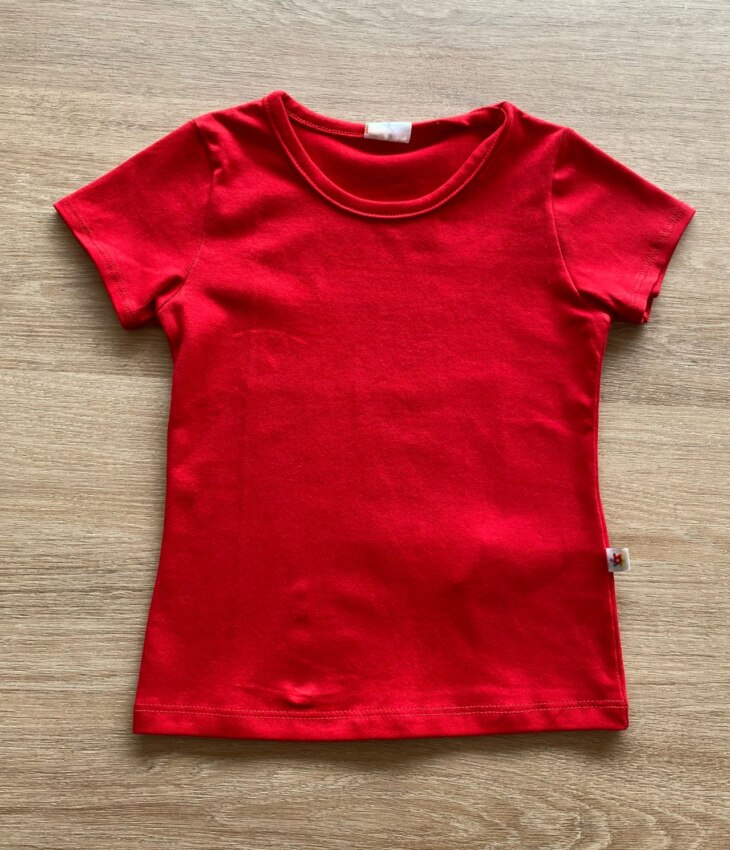 Camiseta Masculina Infantil Manga Curta Vermelha Básica Fernanda Ramos Kids