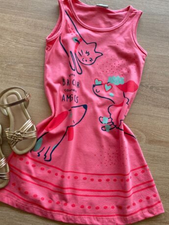 fernandaramoskids com br Vestido Infantil Feminino Evasê Rosa Estampado1