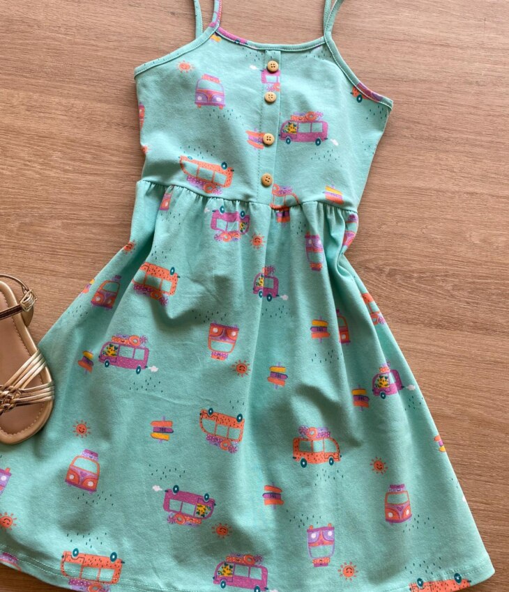 fernandaramoskids com br Vestido Infantil Feminino Rodado Alça Fina Estampado1
