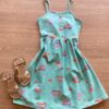 Vestido Infantil Feminino Rodado Alça Fina Estampado Fernanda Ramos Kids