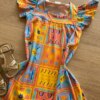 fernandaramoskids com br Vestido Infantil Feminino Rodado Manga Curta Estampado1