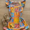Vestido Infantil Feminino Rodado Manga Curta Estampado Fernanda Ramos Kids