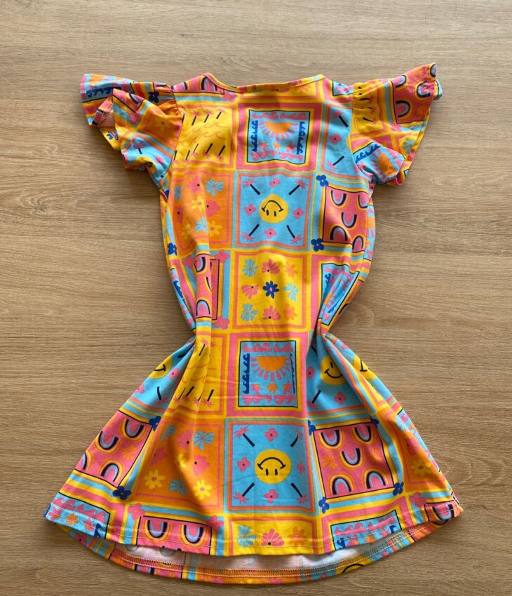 fernandaramoskids com br Vestido Infantil Feminino Rodado Manga Curta Estampado2