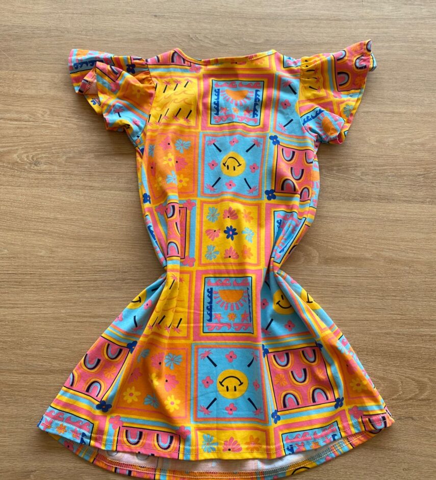 fernandaramoskids com br Vestido Infantil Feminino Rodado Manga Curta Estampado2