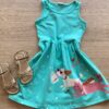 Vestido Infantil Feminino Rodado Verde Água Fernanda Ramos Kids