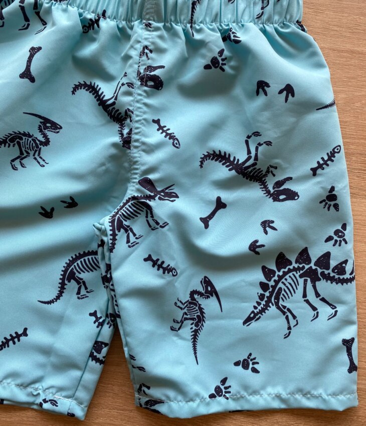fernandaramoskids com br Bermuda Infantil Masculina Dinossauros Azul1