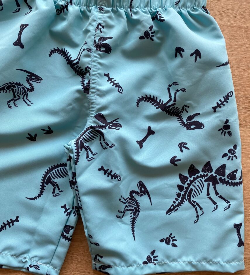 fernandaramoskids com br Bermuda Infantil Masculina Dinossauros Azul1