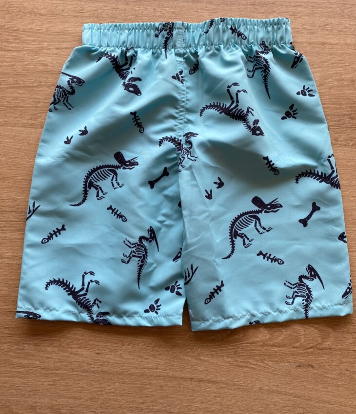 fernandaramoskids com br Bermuda Infantil Masculina Dinossauros Azul2